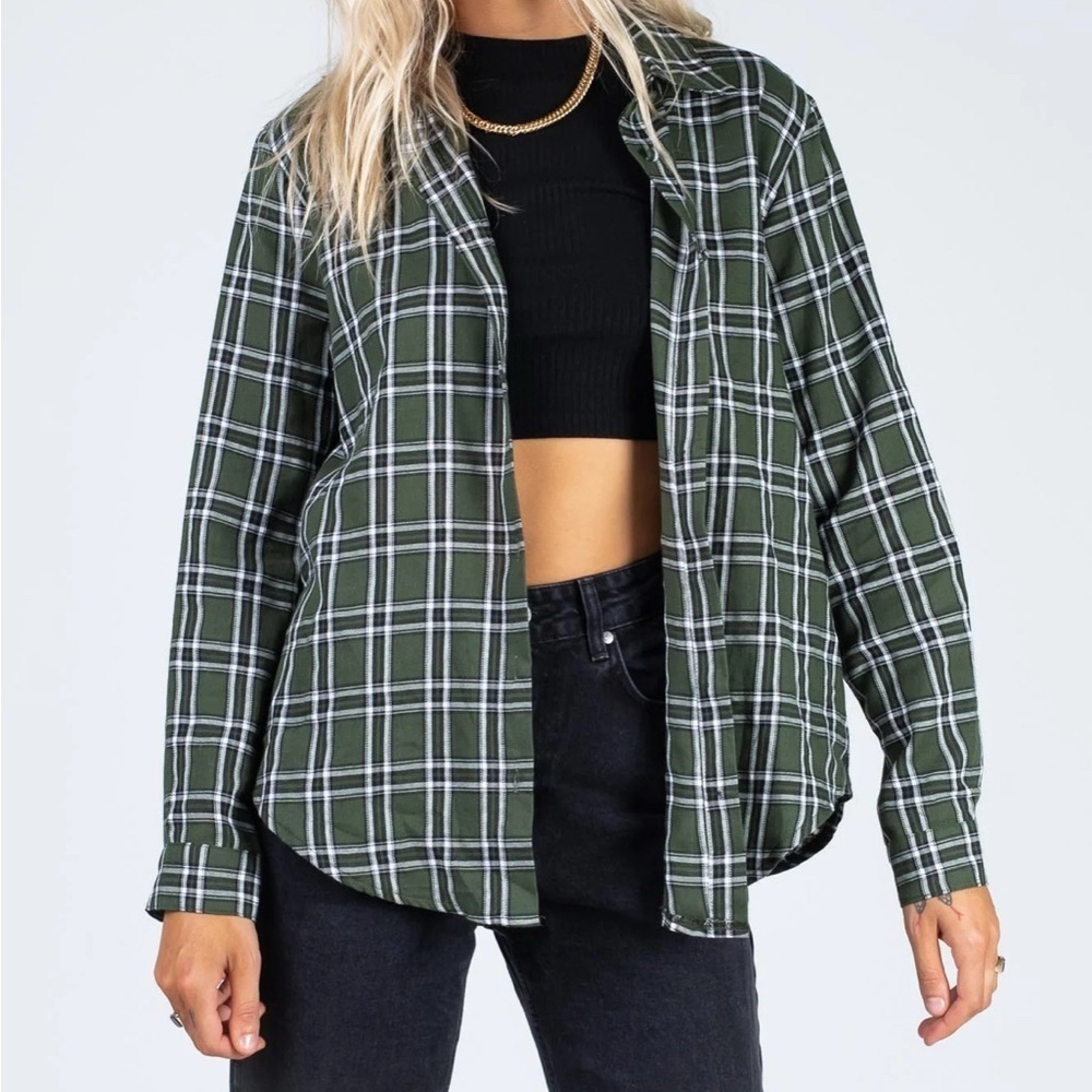 Princess Polly Nora Green Plaid Shirt - Picture 2 of 6